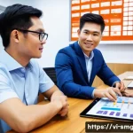 Home 20 스포츠경영관리사와 이벤트 기획 단계 - A dynamic sports event planning scene showing a diverse Vietnamese event management team in a modern...