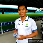 Home 23 스포츠경영관리사와 환경 지속 가능성 - Photorealistic documentary-style scene at a modern community sports complex in Ho Chi Minh City, a V...