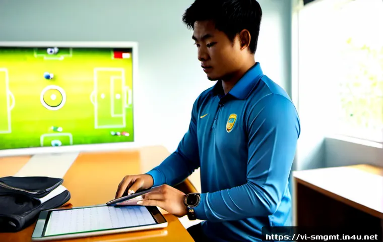 Home 17 스포츠경영관리사와 새로운 직무 기술 - Photorealistic modern sports management office in Ho Chi Minh City, a Vietnamese sports manager in s...
