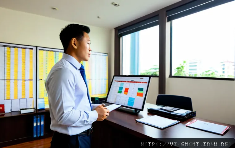 Home 17 스포츠경영관리사와 스포츠 브랜드 런칭 - Photorealistic sports business manager in a modern Ho Chi Minh City office, Vietnamese professional ...